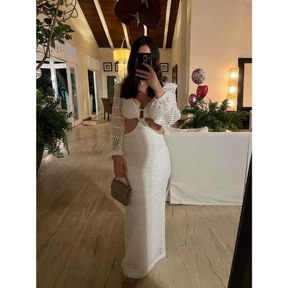 ✖️SOLD✖️PatBo White Crochet Maxi Dress - Picture 7 of 8